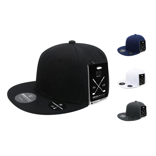 Decky 6103 Pique Pattern Snapback Hats Golf Sports Caps 6 Panel Flat Bill - Star Hats & Embroidery