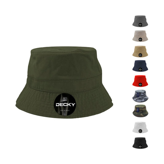 Decky 961 Bucket Hats Relaxed Polo Caps Fishermans Buckets Cotton Blank - Star Hats & Embroidery