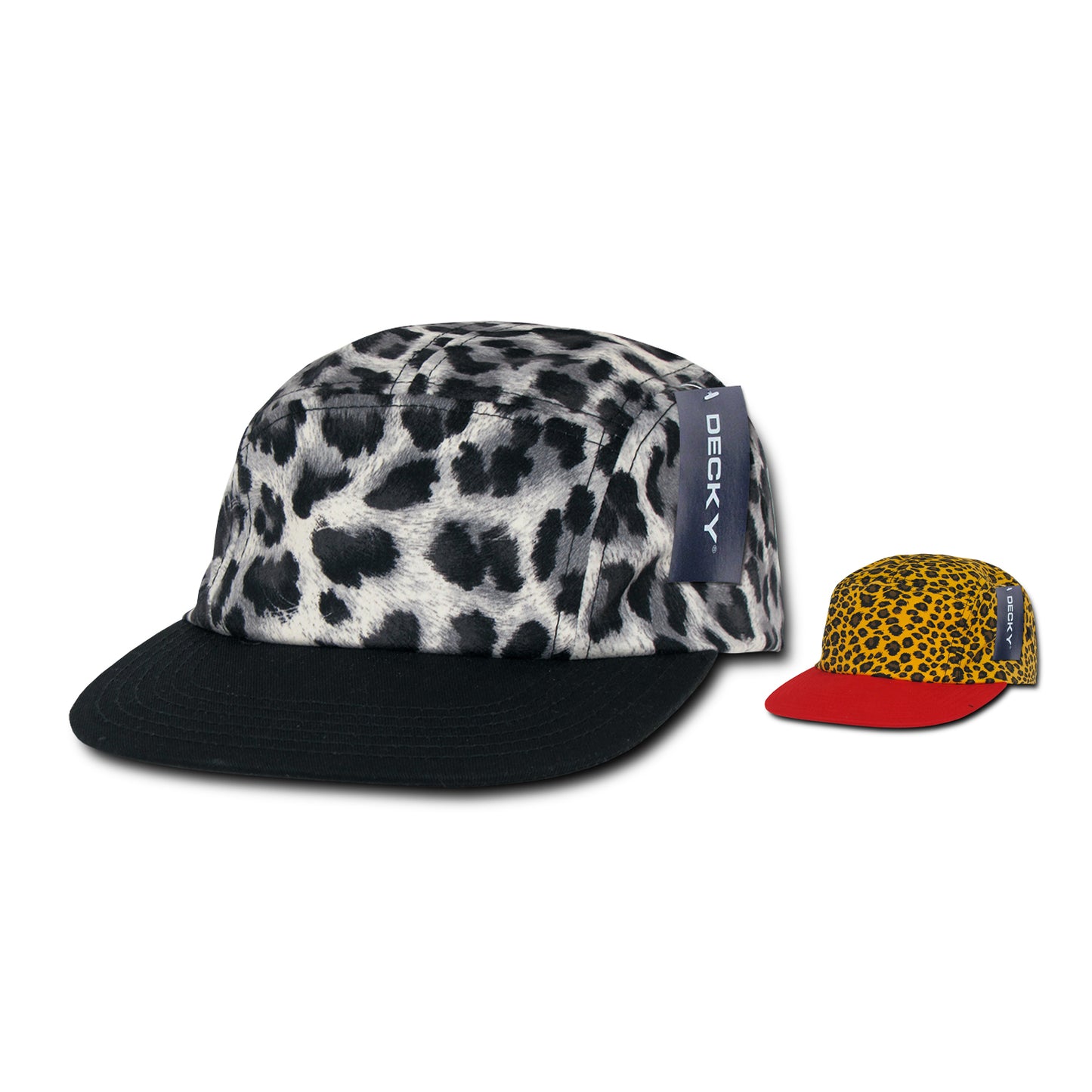 Decky 986 5 Panel Animal Print Racer Racing Hats Jockey Camper Biker Caps