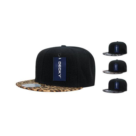 Decky 987 Animal Print Snapback Hats Leopard High Profile 6 Panel Baseball Caps - Arclight Wholesale