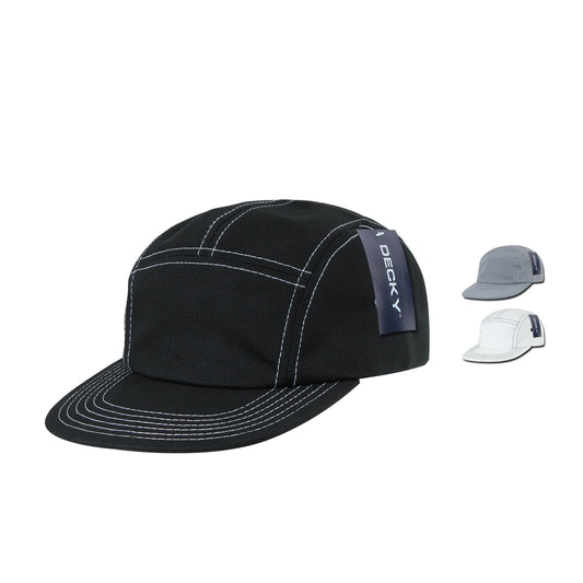 Decky 997 5 Panel Contra Stitch Racer Racing Hats Jockey Camper Biker Caps - Arclight Wholesale