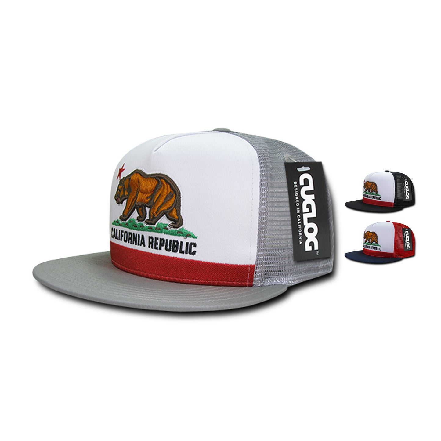 Cuglog C32 Cal Flag California Republic Trucker Snapback Hats 5 Panel Caps