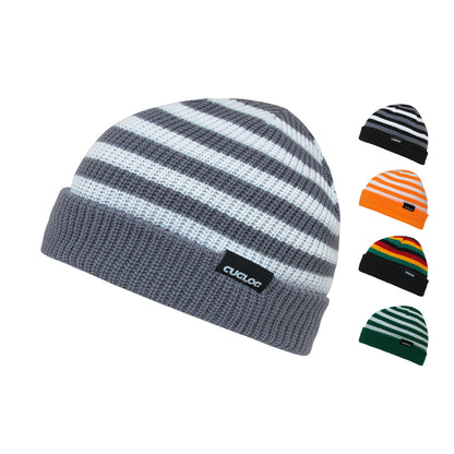 Cuglog K005 Rasta Sailor Striped Knit Beanies Hats Three Tone Winter Ski Caps