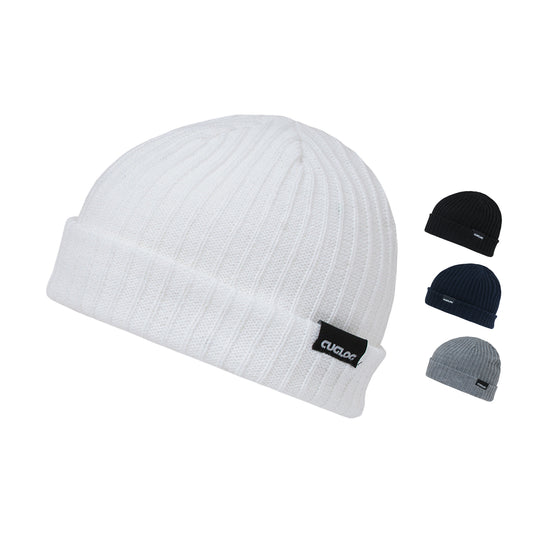 Cuglog K015 Cuffed Cable Ribbed Double Knit Beanies Hats Winter Sailor Ski Caps - Star Hats & Embroidery