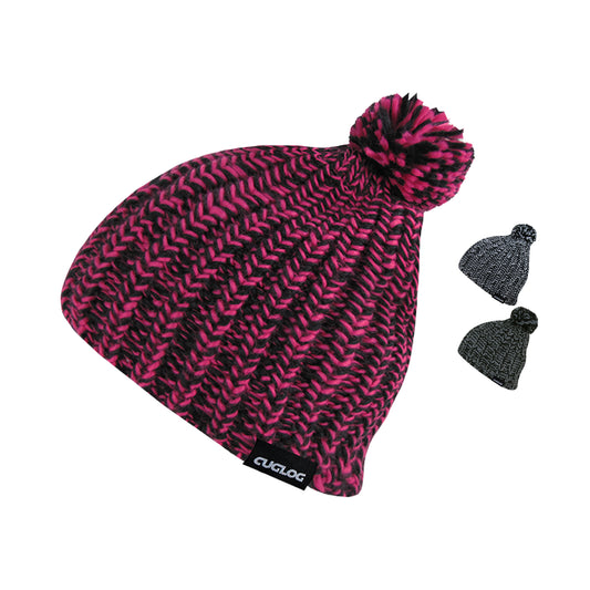 Cuglog K021 Hewitts Knit Pom Pom Beanies Hats Winter Ski Caps Women Men - Star Hats & Embroidery