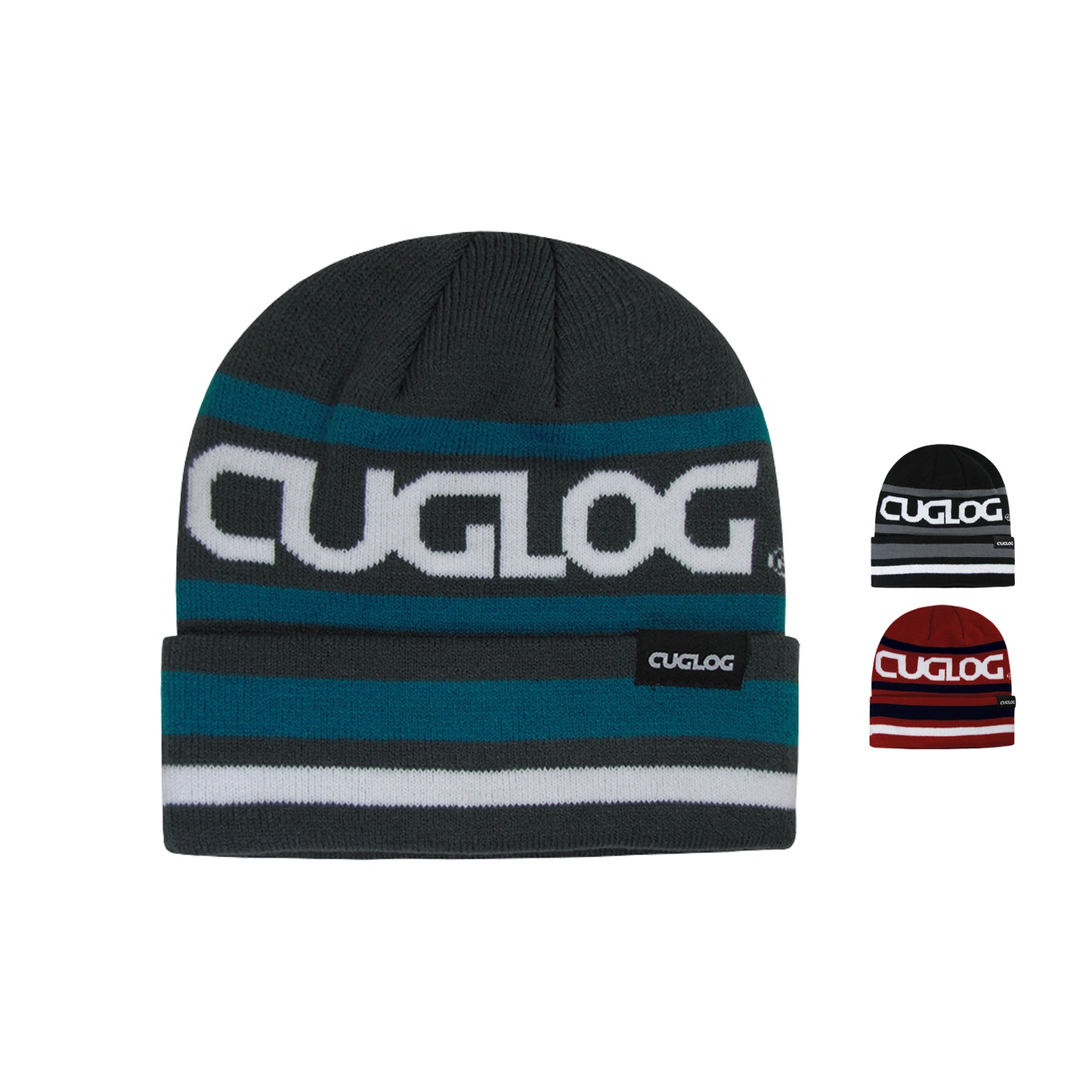 Cuglog K022 Kailash Striped Cuffed Knit Beanies Hats Winter Braided Ski Caps