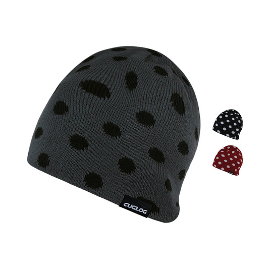 Cuglog K035 Thor Polka Dot Knit Beanies Hats Lined Winter Ski Caps Men Women - Star Hats & Embroidery