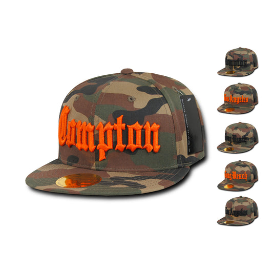 Nothing Nowhere N15 Camouflage City Logo Snapback Hats 6 Panel Flat Bill Caps - Arclight Wholesale