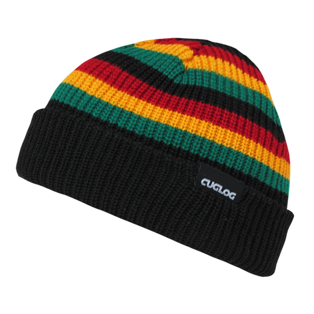 Cuglog K005 Rasta Sailor Striped Knit Beanies Hats Three Tone Winter Ski Caps