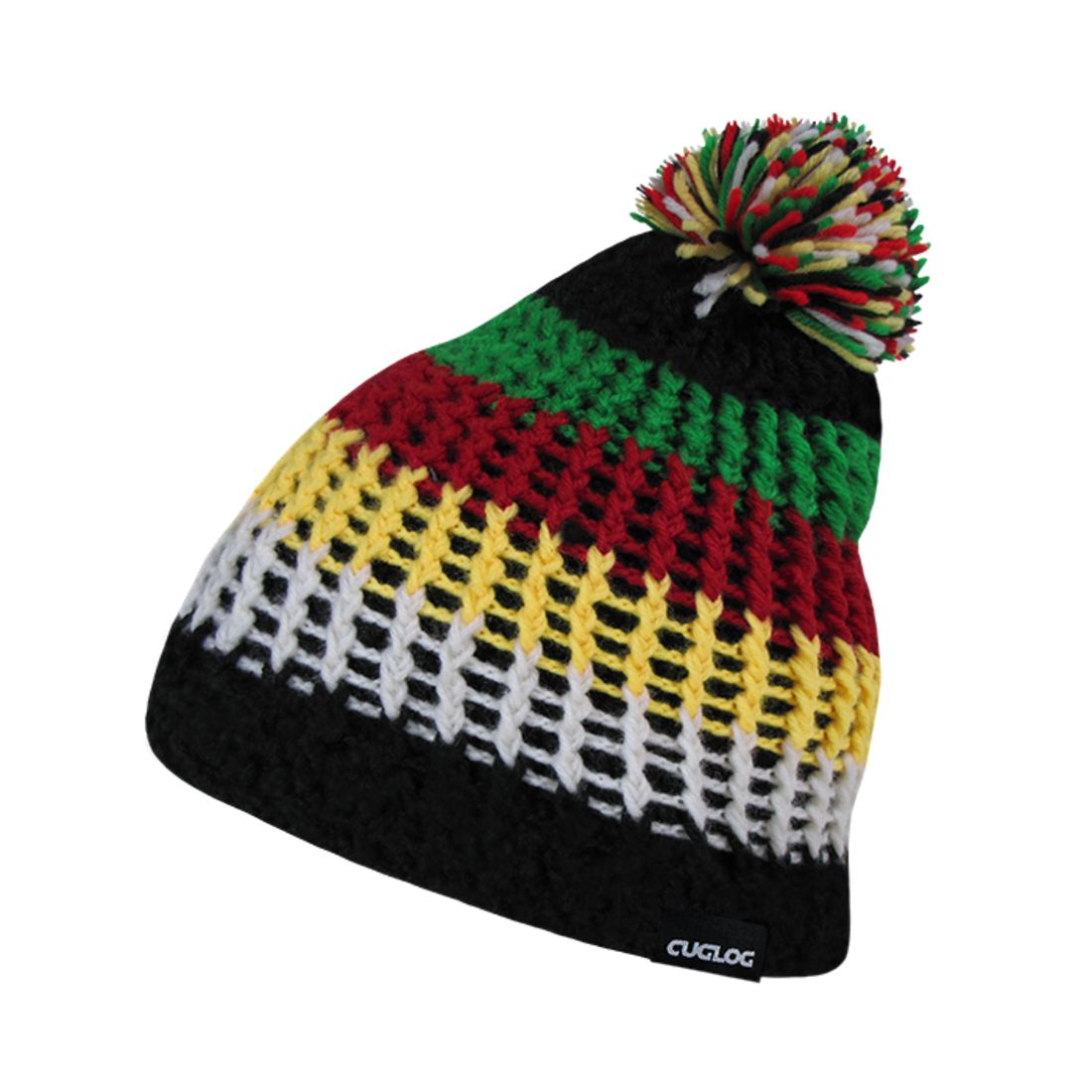 Cuglog K024 Matterhorn Rugged Long Knit Pom Pom Beanies Hats Thick Winter Ski Caps