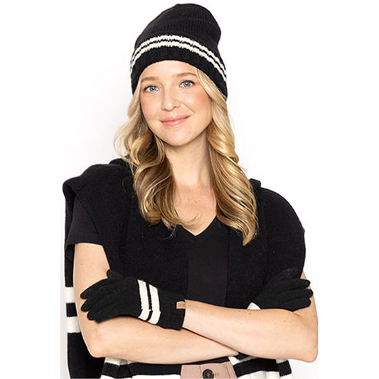 Empire Cove Winter Set Knit Striped Beanie and Touch Screen Gloves Gift Set - Arclight Wholesale