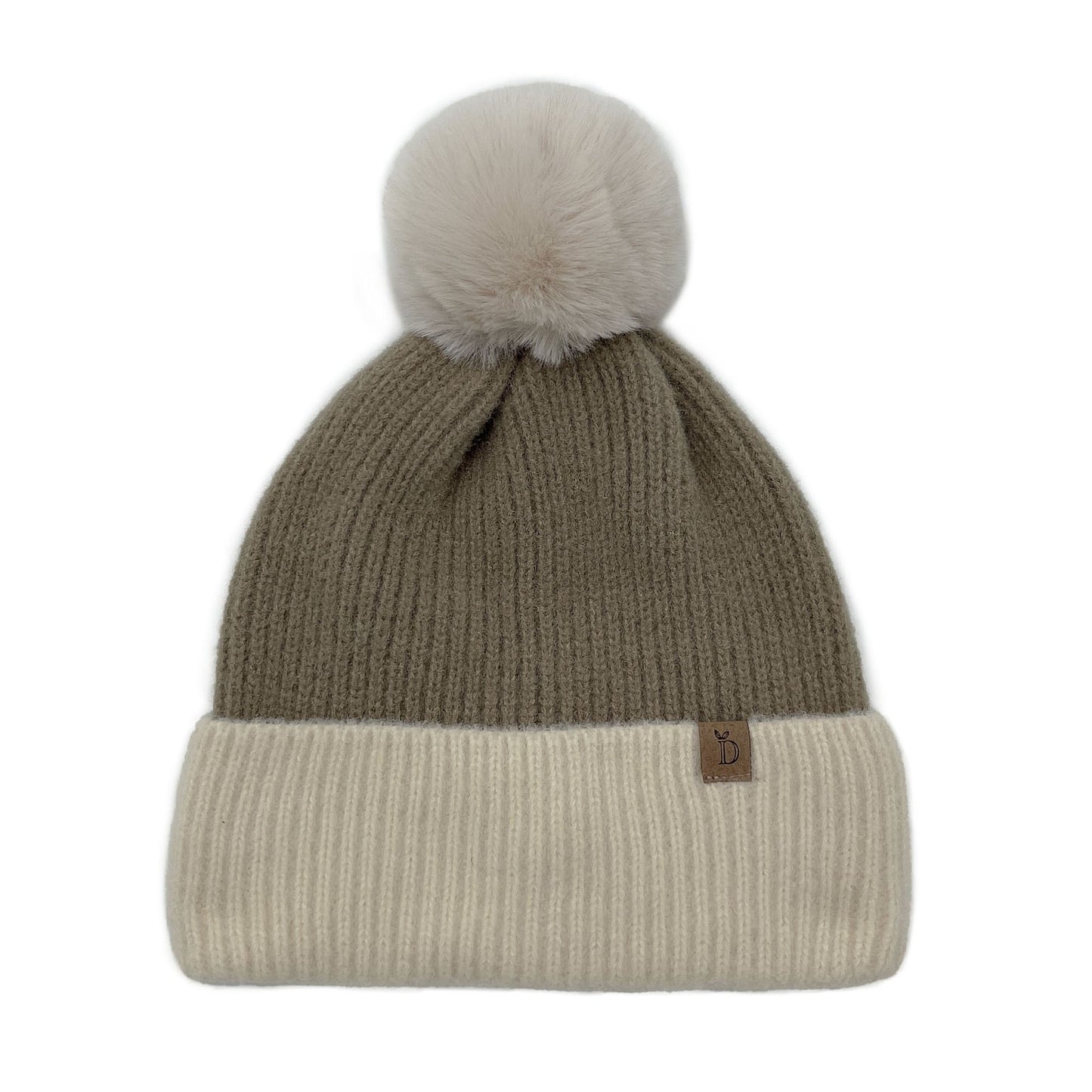 Empire Cove Winter Ribbed Knit Beanie with Faux Fur Pom Pom Hats Gifts for Her