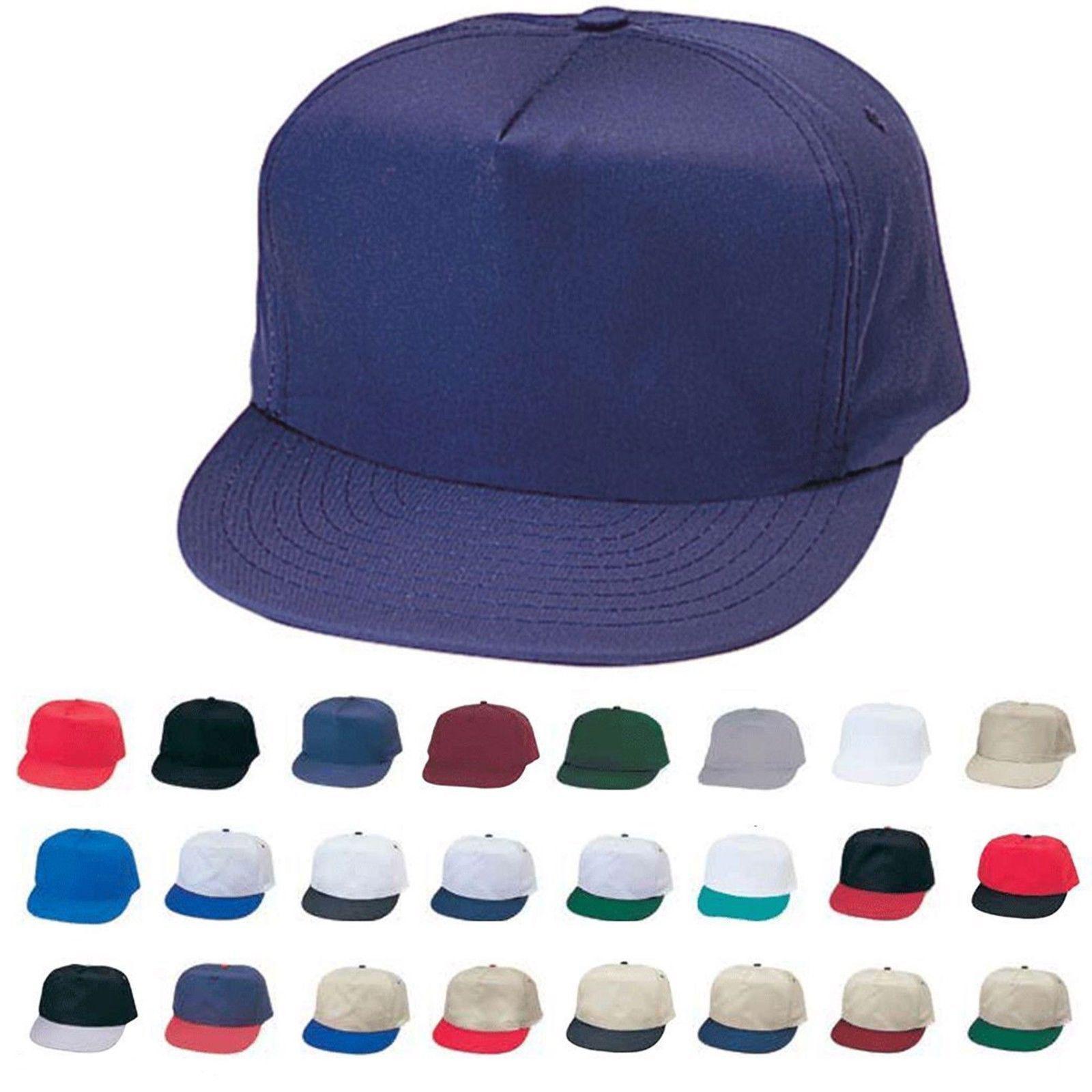 1 Dozen Blank Two Tone 5 Panel Baseball Cotton Twill Hats Caps Wholesale Lot Bulk-Casaba Shop